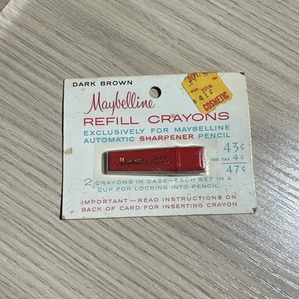 Vintage Maybelline Eye Liner Refill Crayons Pencil Dark Brown Sealed New